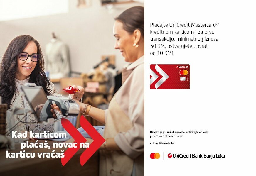 Kad karticom plaćaš, novac na karticu vraćaš: Povrat novca za korisnike UniCredit Mastercard