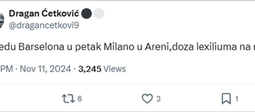 FOTO: DRAGANCETKOVI9/X/SCREENSHOT