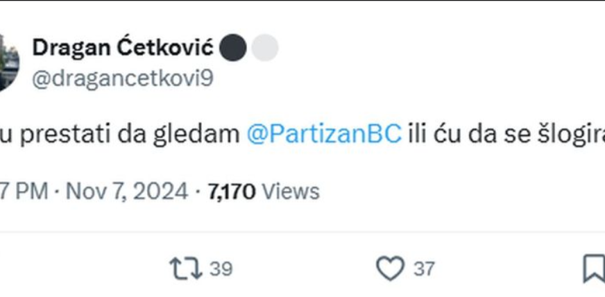 Objava na Tviteru