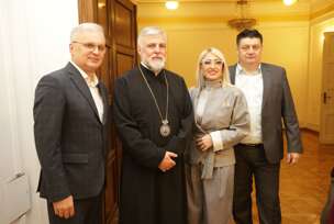 Milan Subotić, vladika Grigorije, Sanja Jović i Siniša Trkulja