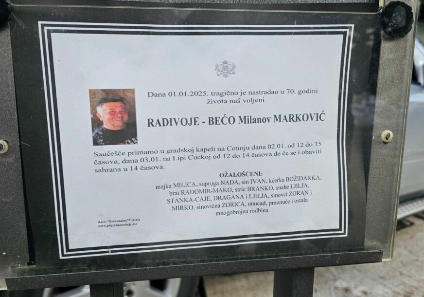 Radivoje Marković ubijen na Cetinju 