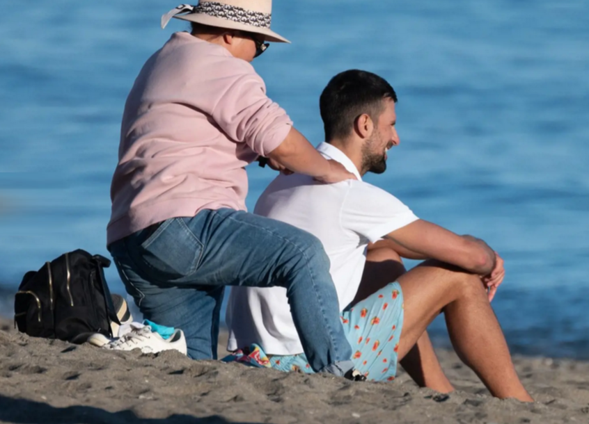 Novak Đoković na plaži