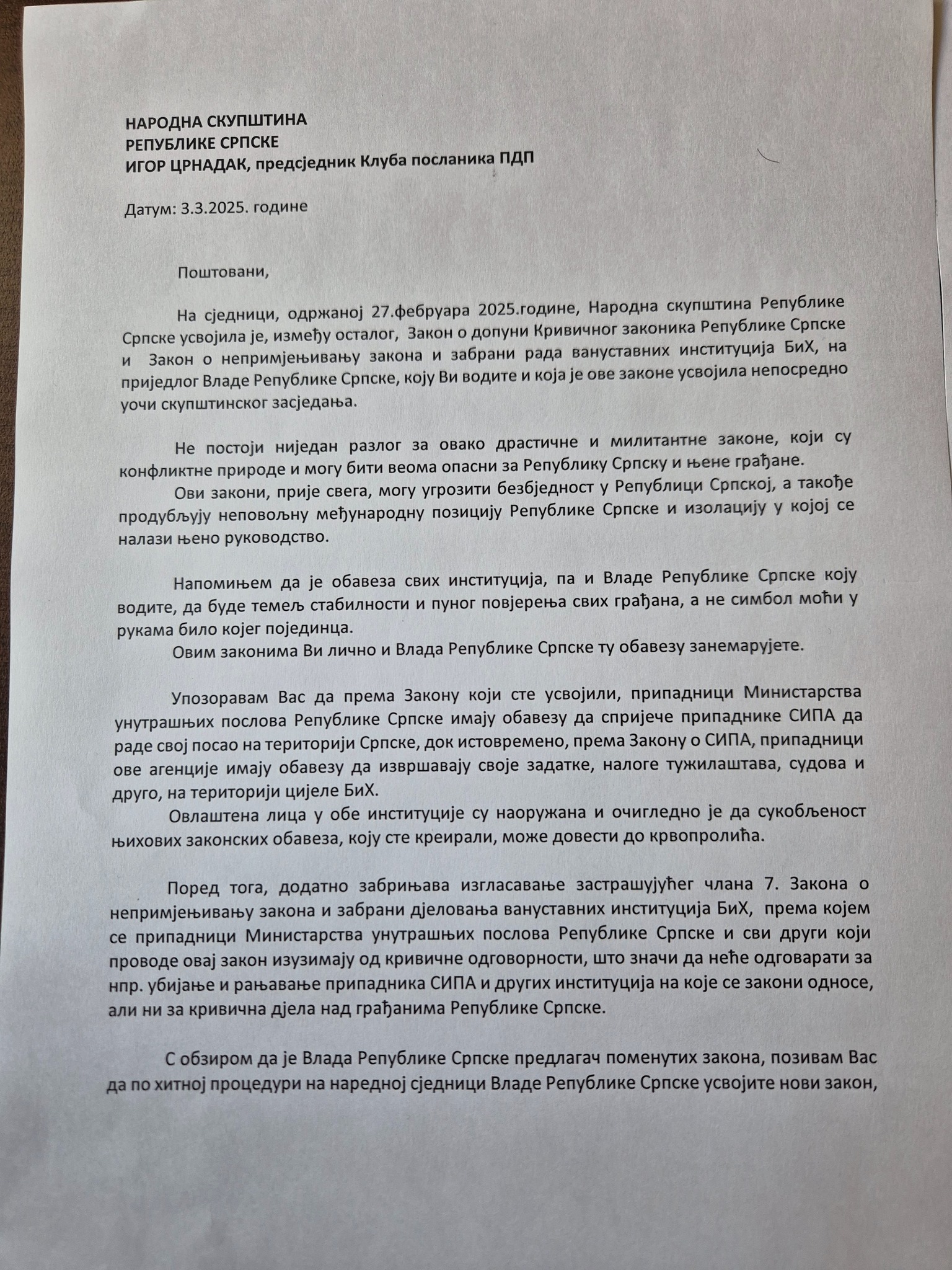 FOTO: IGOR CRNADAK/FACEBOOK/SCREENSHOT