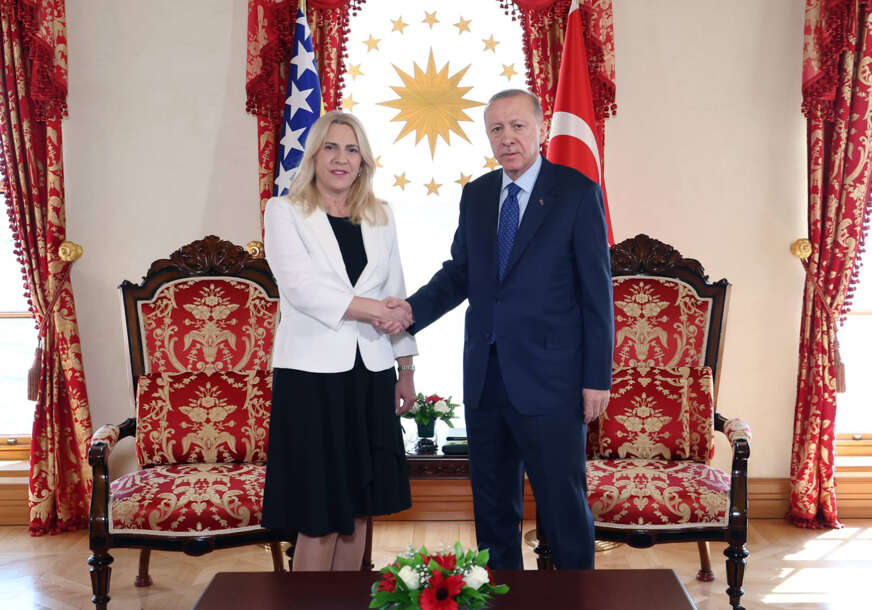 (FOTO) Cvijanovićeva se sastala sa predsjednikom Turske "Političku krizu izazvao nelegalni stranac, zahvalnost Erdoganu na zalaganju za unutrašnji dijalog"
