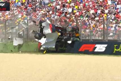 (VIDEO) BOLID SE OKRETAO I RASUO U POTPUNOSTI Prizori stravične nesreće na startu kvalifikacija Formule 1 lede krv u žilama