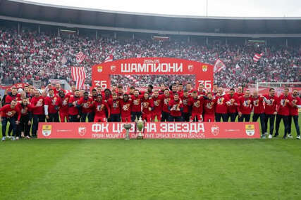 Osma uzastopna titula: Fudbalerima Crvene zvezde uručen pehar namijenjen šampionu Srbije
