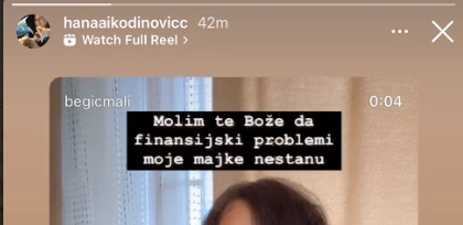 FOTO: HANAAIKODINOVICC/INSTAGRAM/SCREENSHOT