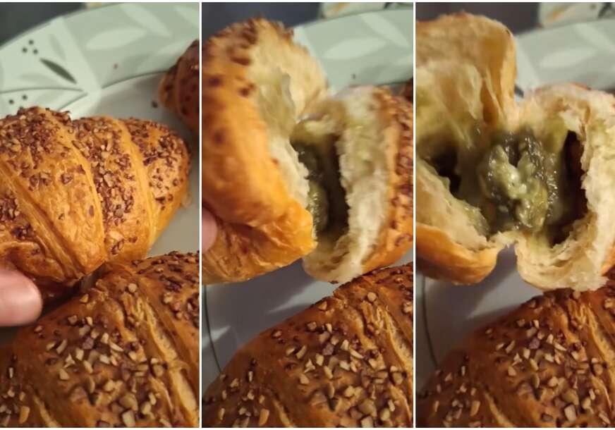 (VIDEO) Pršte komentari na društvenim mrežama: Kroasan PUNJEN PISTAĆIMA ili pecivo iz kojeg CURI BUĐ, kako se vama čini?