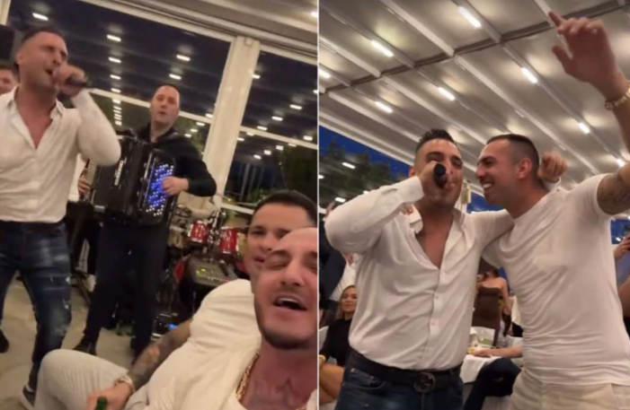 (VIDEO) LOM NA KRŠTENJU SINA MIRKA ŠIJANA Darko Lazić pjeva, braća Hofman ga grle, gosti povadili telefone i snimaju sve