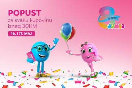 JUMBO slavi 8 godina osmijeha i vesele kupovine: Pridruži nam se 16. i 17. maja!