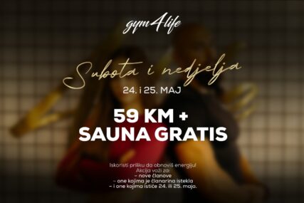 Iskoristi vikend za pametnu odluku: Gym4life nudi članarinu za 59 KM uz gratis saunu!