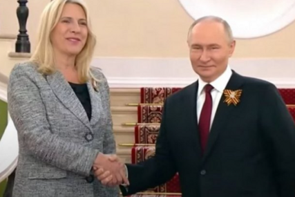 PUTIN DOČEKAO ŽELJKU CVIJANOVIĆ Rukovali se, zaželio joj dobrodošlicu na obilježavanje Dana pobjede