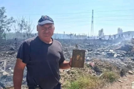 (VIDEO, FOTO) SVE OKO NJE DIM I PEPEO, ONA NEDIRNUTA Vatrogasci usred požara pronašli ikonu Presvete Bogorodice