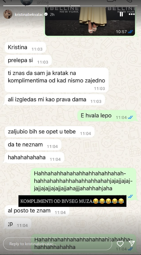 FOTO: KRISTINABEKVALAC/INSTAGRAM/SCREENSHOT