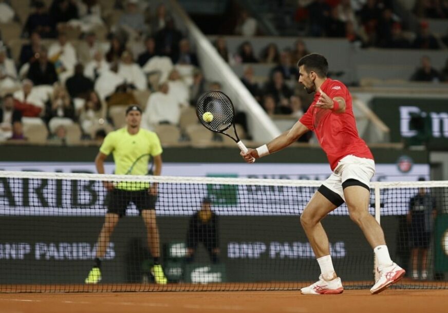 detalj iz meča Novak Đoković - Aleksandar Zverev