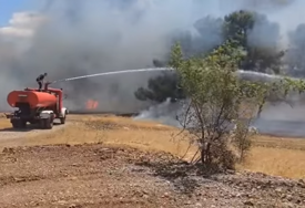 (VIDEO) GORI NA VIŠE LOKACIJA Ogroman požar u Podgorici, buknulo u blizini benzinske pumpe