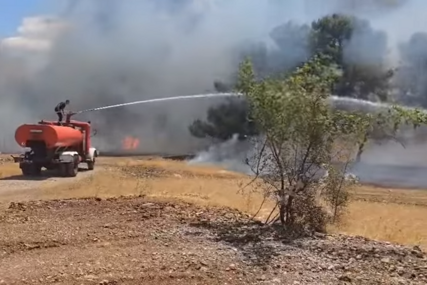 (VIDEO) GORI NA VIŠE LOKACIJA Ogroman požar u Podgorici, buknulo u blizini benzinske pumpe