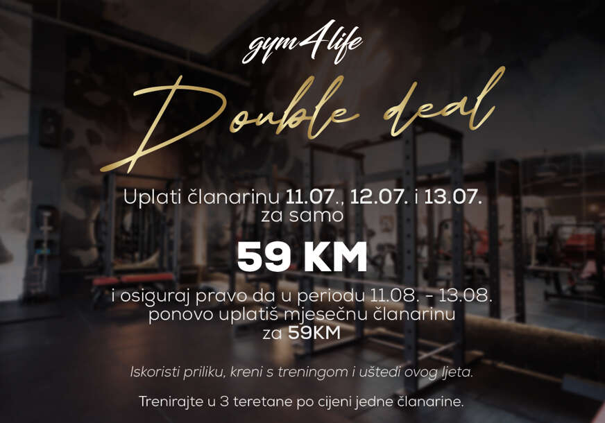 Gym4Life lansira "Double Deal": Ljetna akcija koju ne želite propustiti!