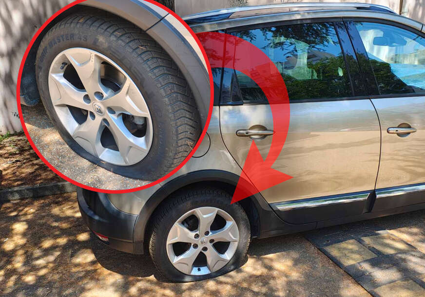 (FOTO) "GODINAMA DOLAZIMO" Srbi otišli na vikend u Hrvatsku, pa na parkingu zatekli izbušene gume od automobila