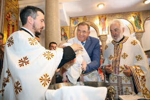 Milorad Dodik na krštenju