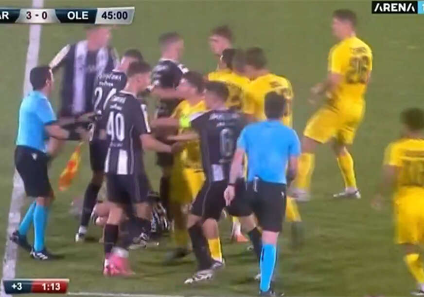 koškanje fudbalera Partizana i Oleksandrije