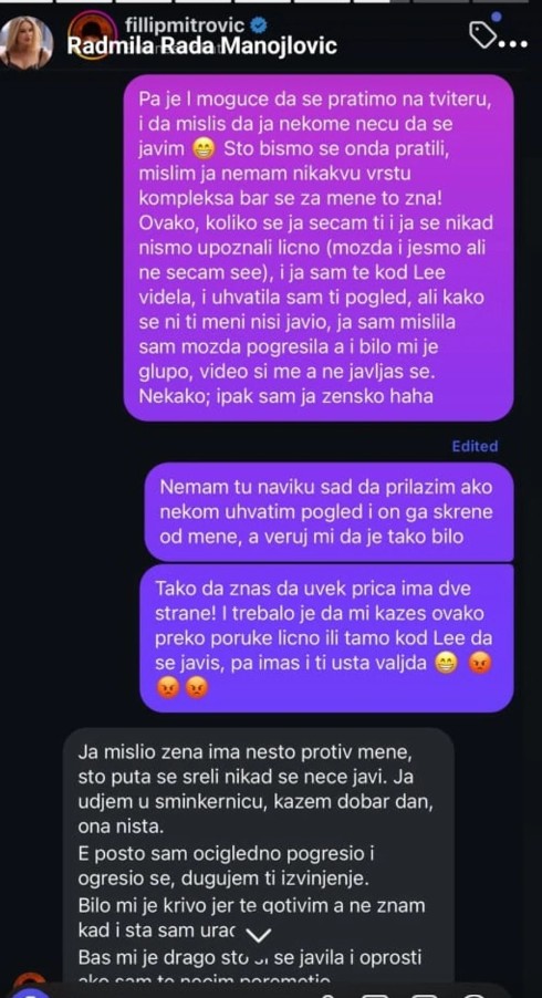 FOTO: RADAMANOJLOVIĆ/INSTAGRAM/SCREENSHOT