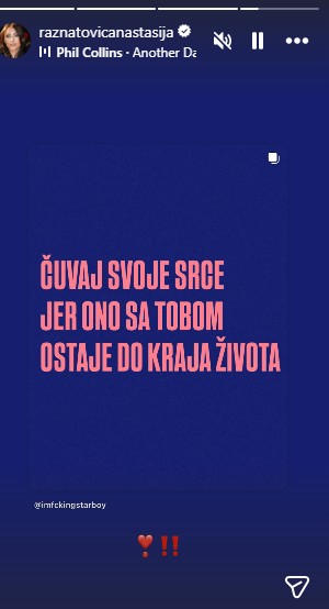 anastasija ražnatović, objava