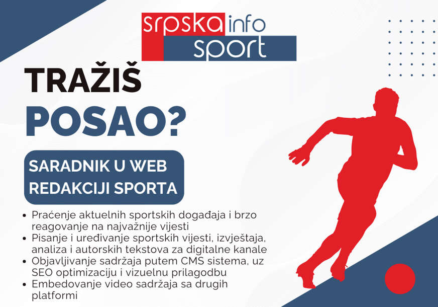 SRPSKAINFO proširuje tim: Tražimo saradnika u web redakciji sporta