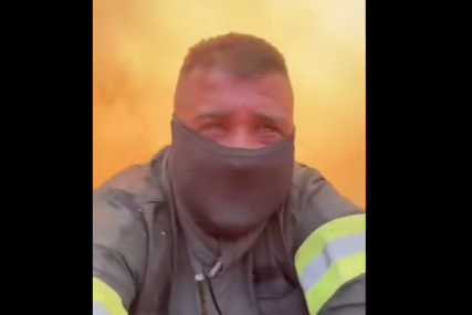 (VIDEO) Pogledajte jeziv trenutak: Snimak vatrogasca koji se probija kroz VATRENU STIHIJU u Crnoj Gori ledi krv u žilama