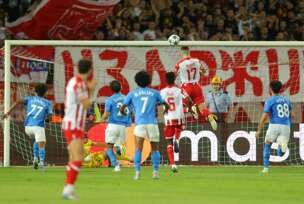 Bruno Duarte postiže gol za Crvenu zvezdu