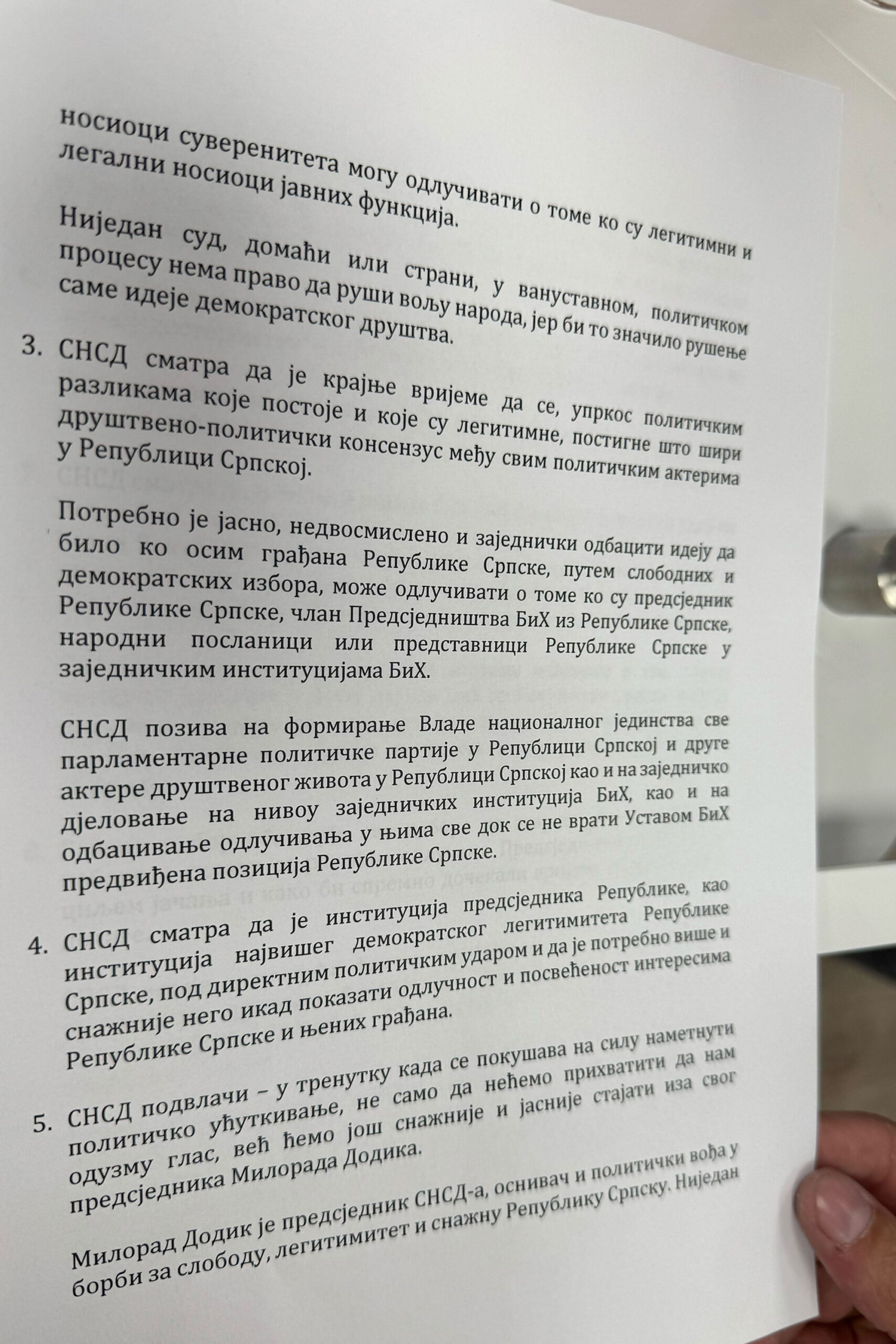ZAKLJUČCI PREDSJEDNIŠTVA SNSD-A 