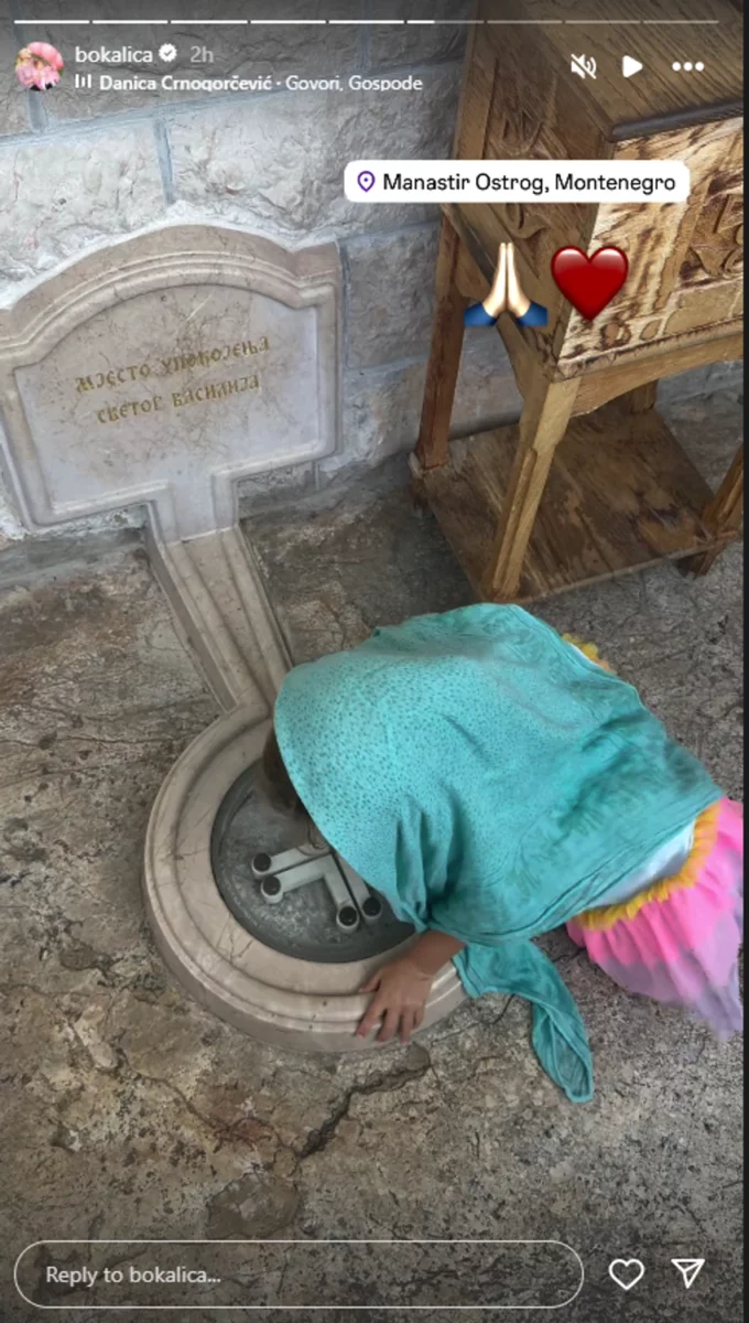 Bojana Ristivojević posjetila manastir Ostrog