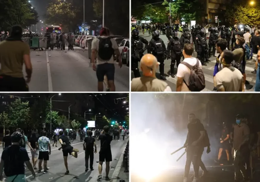 (VIDEO) ESKALIRALI SUKOBI, MNOGO POVRIJEĐENIH I UHAPŠENIH Uništene prostorije SNS u Novom Sadu, Vučić najavio da će država morati "ozbiljnije da reaguje"