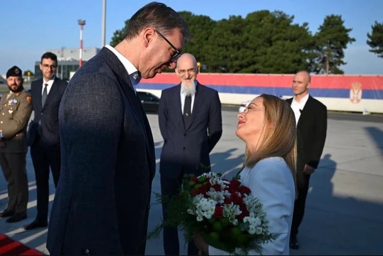 Aleksandar Vučić i Đorđa Meloni 