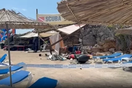 (FOTO) Metal odletio 50 metara i POGODIO 2 DJECE: Prve slike sa plaže u Budvi gdje je EKSPLODIRALA BOCA za ronjenje