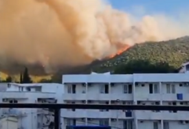 (VIDEO, FOTO) Šok snimci iz Crne Gore, DIM PREKRIO NEBO, a turisti se kupaju: Vatra sve bliže plažama, u ovom mjestu strahuju od EKSPLOZIJE
