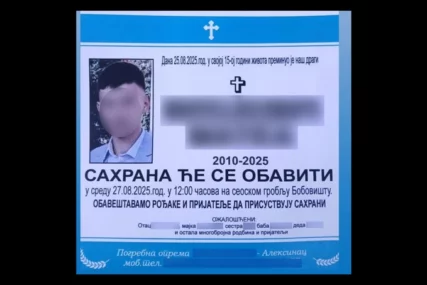 Sutra zakazana sahrana: Porodica dječaka (15) koji je stradao na vodopadu OBJAVILA UMRLICU koja kida dušu