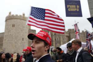 donald tramp u londonu , doček trampa u vindzdoru