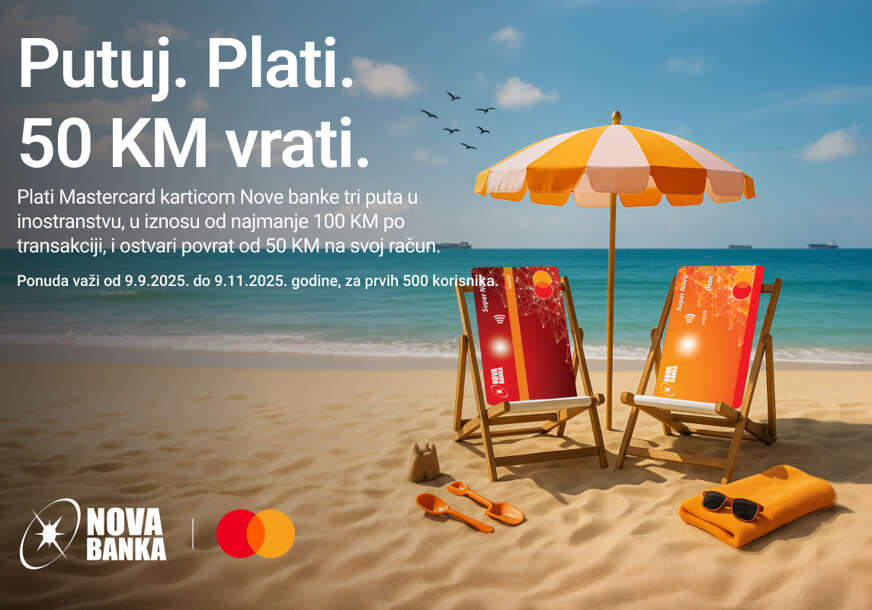 Bezgotovinska plaćanja u inostranstvu donose 50 KM nazad: Povrat novca za korisnike NOVE BANKE