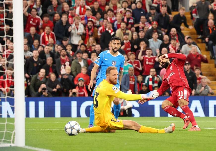 Salah postiže gol na utakmici Liverpul - Atletiko Madrid