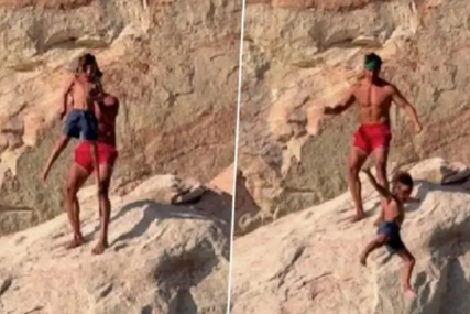 (VIDEO) "Ovaj otac je previše grub prema djetetu" Influenser bacio sina (7) s litice u jezero, na društvenim mrežama ga nisu štedili