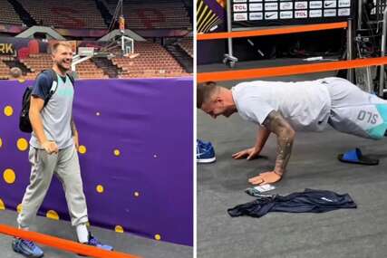 (VIDEO) KOMEDIJA NA EUROBASKETU Luka Dončić "natjerao" bivšeg košarkaša Zvezde da radi sklekove