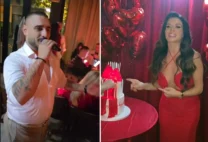 (VIDEO) Muž iznio veliku tortu: Darko Lazić pjevao na 40. rođendanu Ane Sević, slavljenica gori u izazovnoj haljini