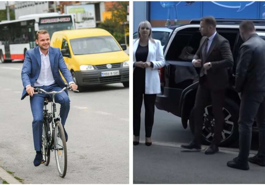 (VIDEO, FOTO) NEKADA BICIKLOM, A DANAS SA KOLONOM VOZILA Stanivuković na sastanak kod SDS došao kao da je Tramp, društvene mreže se usijale