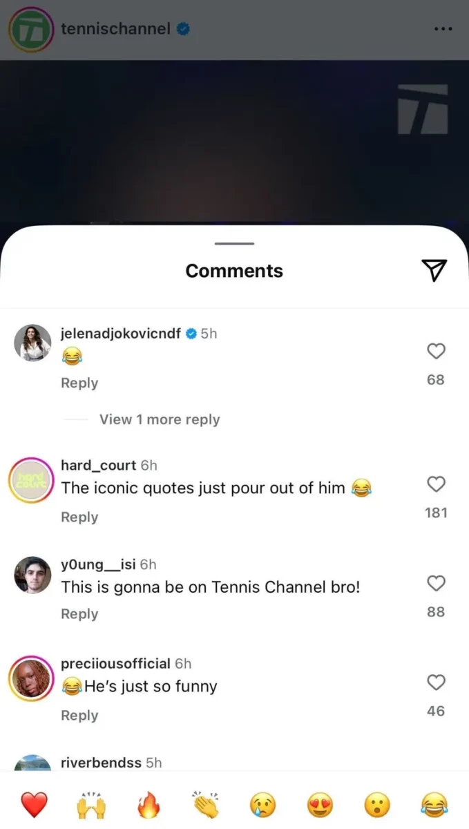 FOTO: TENNISCHANNEL/INSTAGRAM/SCREENSHOT
