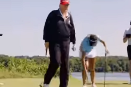 (VIDEO) "Oni su pobjednici" Internet "pregorio", Tramp objavio snimak kako igra golf sa unukom, a u pozadini NEOBIČNA MUZIKA