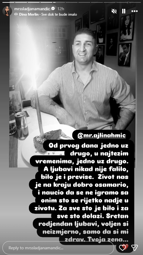 slađana mandić čestita mužu rođendan