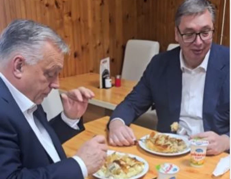 (VIDEO) UŽIVALI U BUREKU Vučić i Orban na "radnom ručku" u Subotici