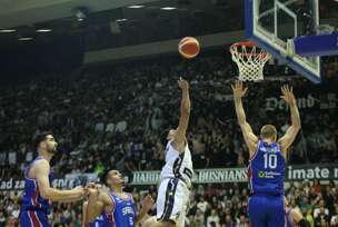 detalj sa košarkaškog meča BiH - Srbija