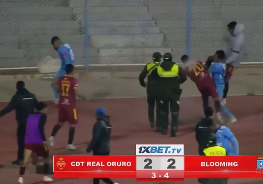 tuča na utakmici u Boliviji